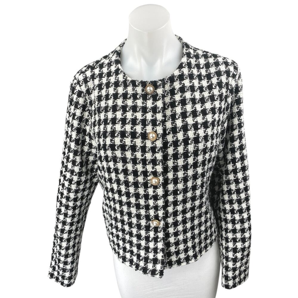 Classic Black & White Houndstooth Women's Jacket